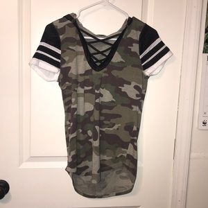 Camo v-neck shirt
